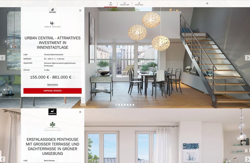 JLL Website Immobilienportfolio