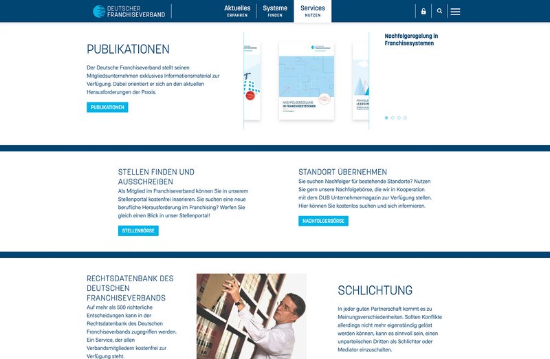 DFV Website Services nutzen Seite