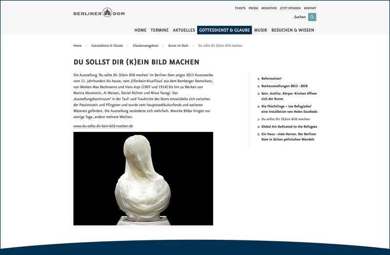 Berliner Dom Website Gottesdienst und Glaube Seite