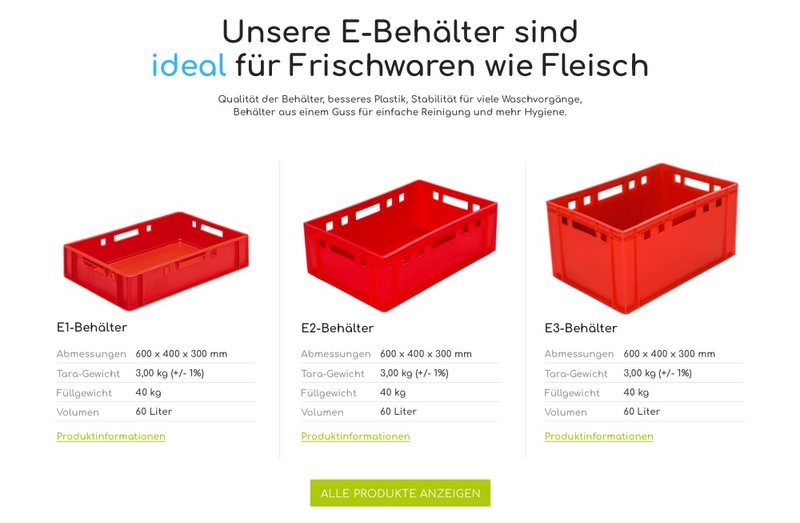 WBG Pooling Website Produktübersichtsseite