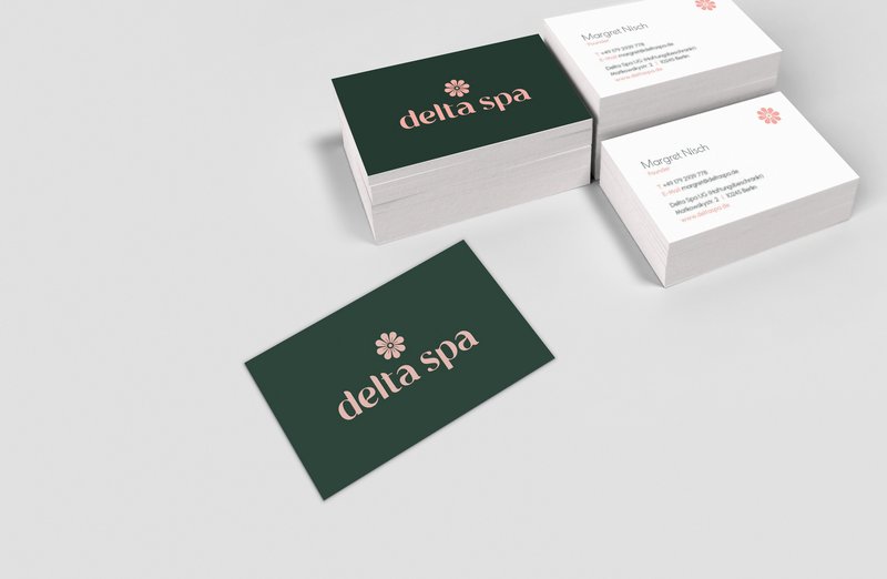Delta Spa Visitenkarte im Corporate Design