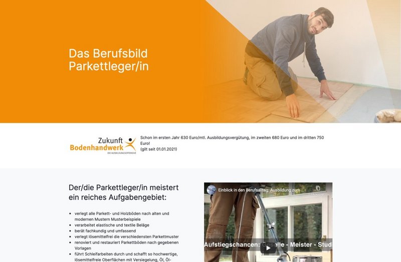 BVPF Website Stellenanzeige Seite