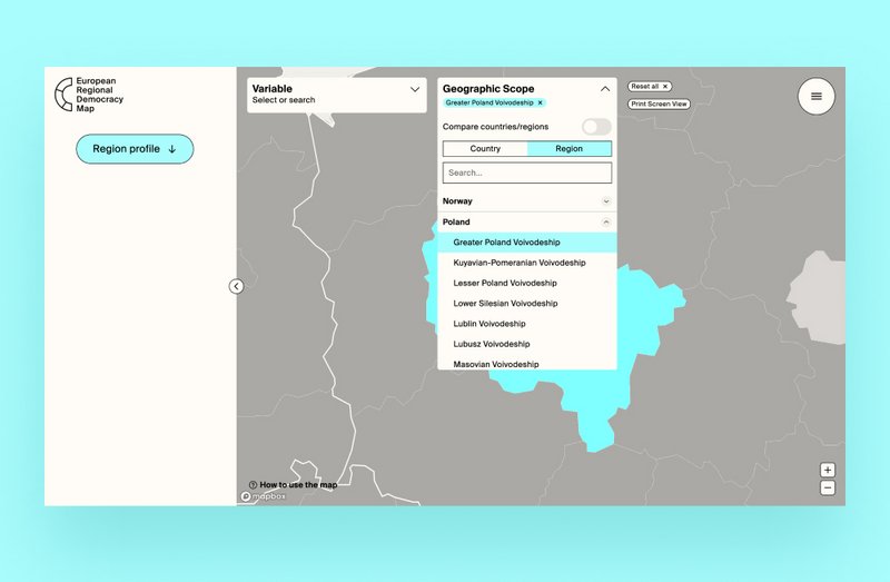 ERDM Suchfunktion in Karte auf der Website