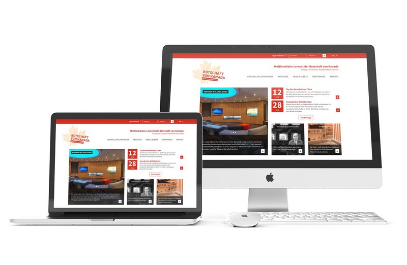 Botschaft von Kanada Website auf PC und Laptop Bildschirm