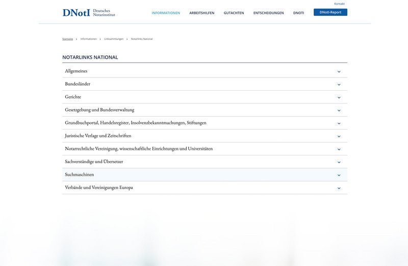 DNotI Website Informationen Seite