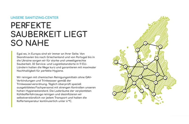 WBG Pooling Website Karte mit Standorten europaweit