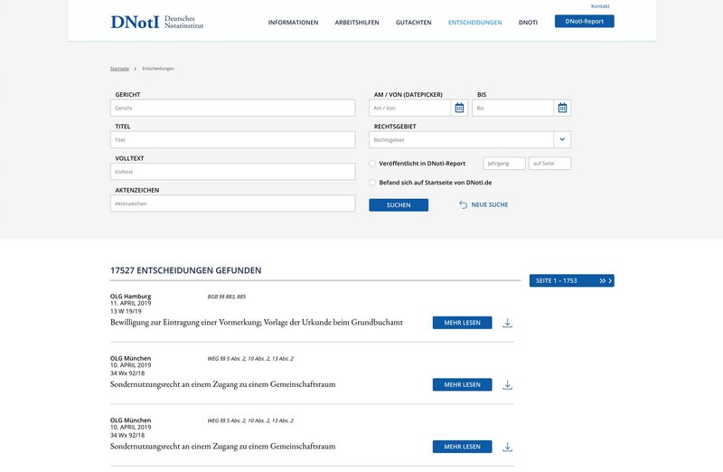 DNotI Website Report Seite