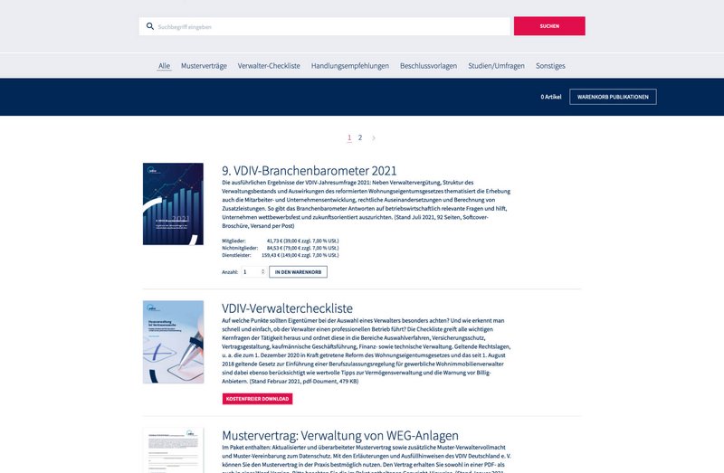 VDIV Website Publikationen Seite