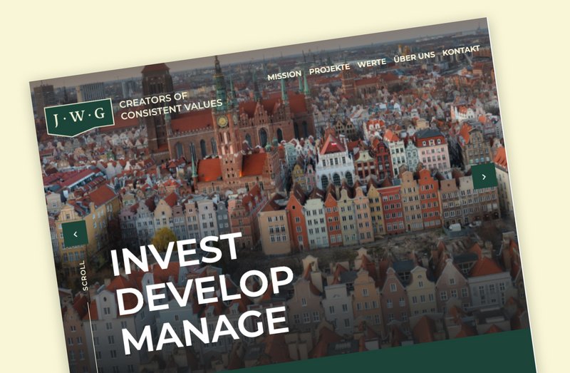 JWG Invest Website Startseite