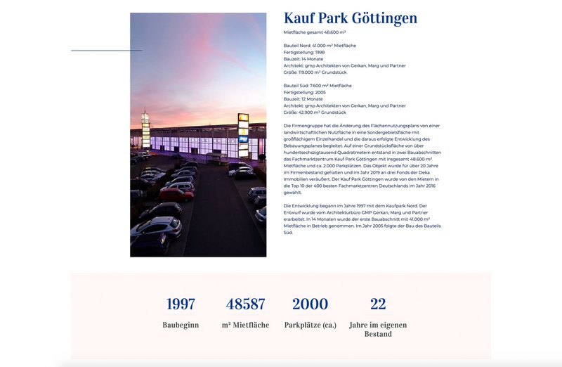 Kurth Immobilien Website Objekt Seite