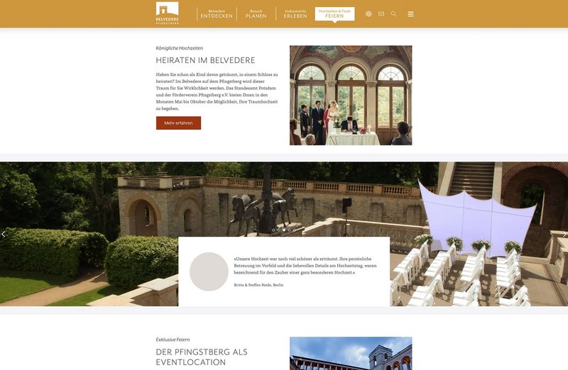 Pfingstberg Website Feste und Events Seite