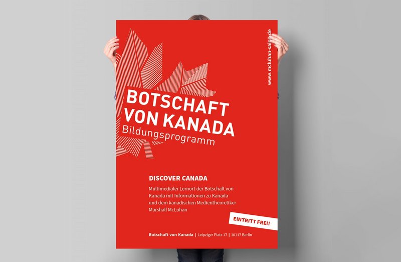 Botschaft von Kanada Plakat in rot weiß
