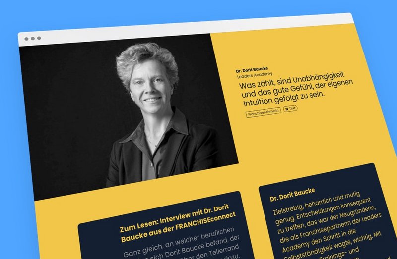 Frauen im Franchise Website Profil