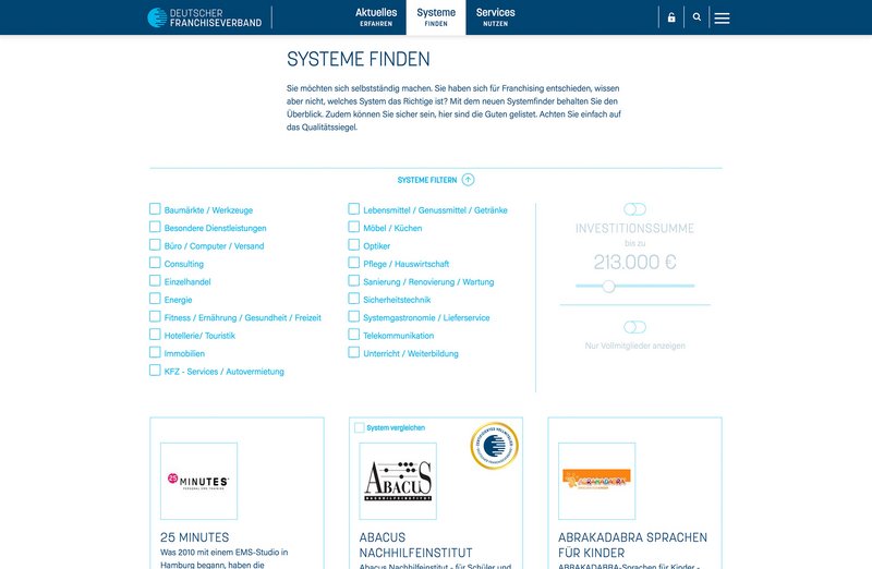 DFV Website Systeme finden Seite