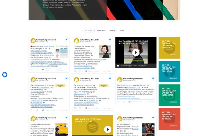 Kulturstiftung der Länder Website Medien Seite