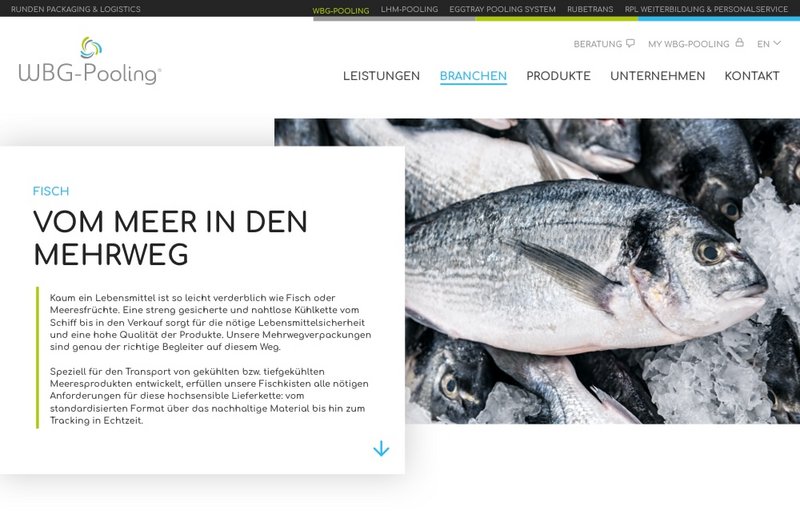 WBG Pooling Website Branchen Seite