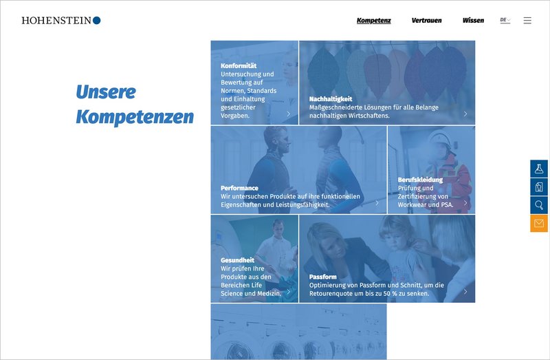 Hohenstein Academy Website Kompetenz Seite
