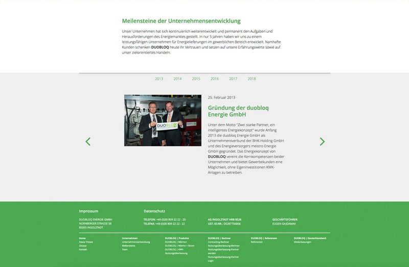 Duobloq Website Unternehmensseite