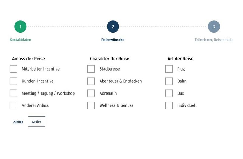 Reisemanufaktur Website Kontaktformular