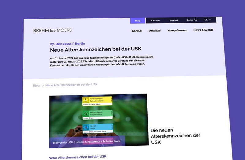 Brehm von Moers Website Blog Seite