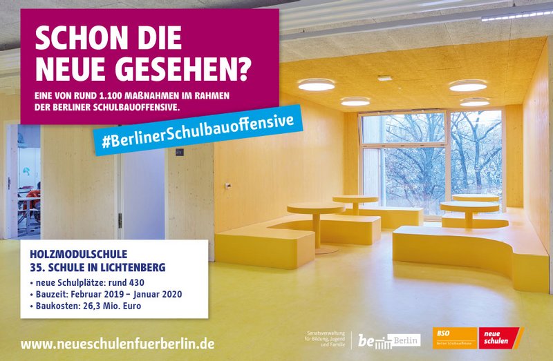 Berliner Schulbauoffensive Werbeplakat