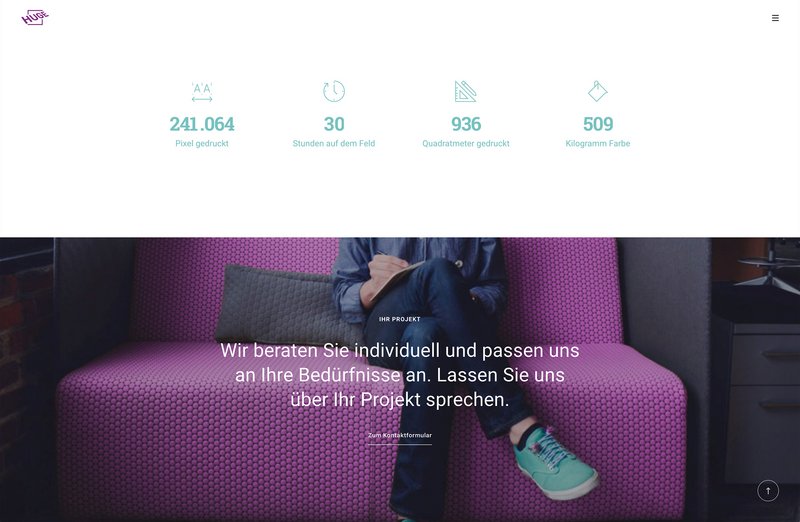 HUGE Website Ihr Projekt Seite
