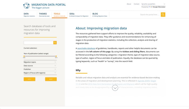 IOM Website Tools Seite