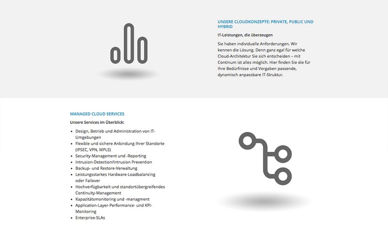 Continum Website unsere Cloudkonzepte Seite
