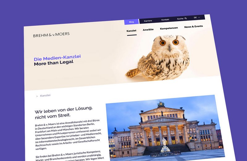 Brehm von Moers Website Kanzlei Seite