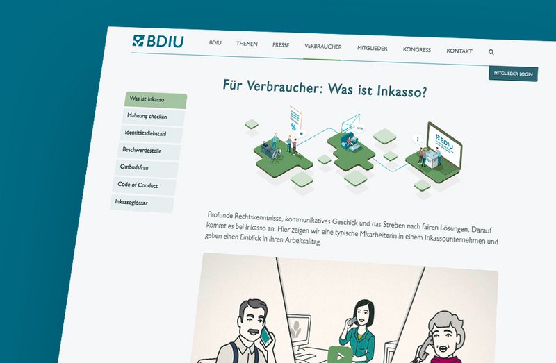 Inkasso Website Ausschnitt