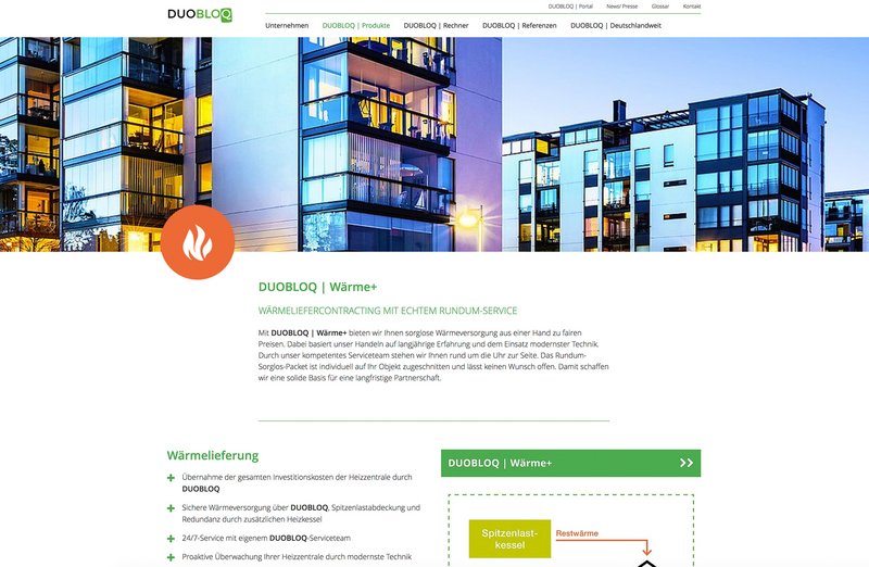 Duobloq Website Produkte Seite