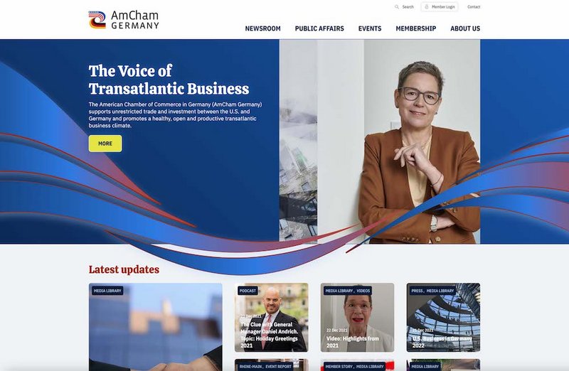 Homepage von Amcham 