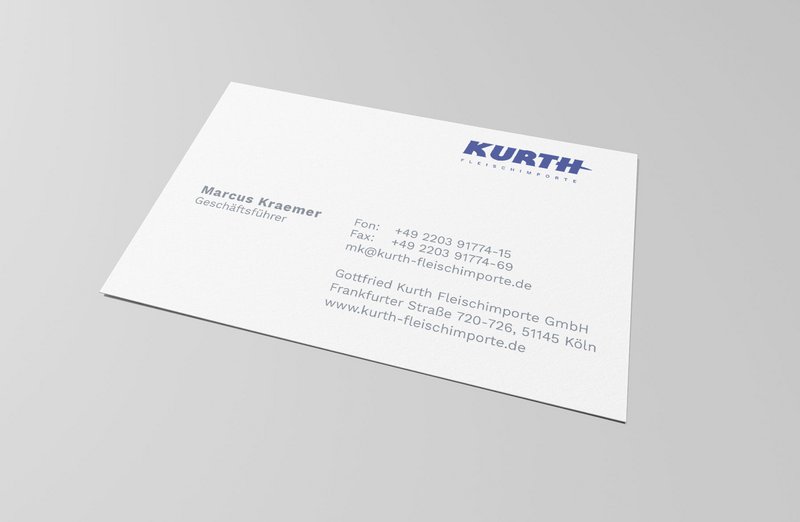 Kurth Visitenkarte im Corporate Design