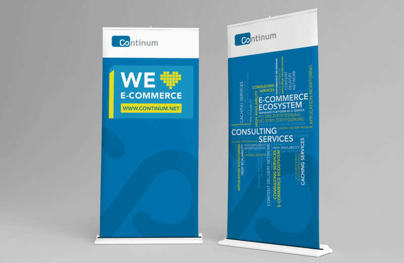 Continum Rollups im Corporate Design 