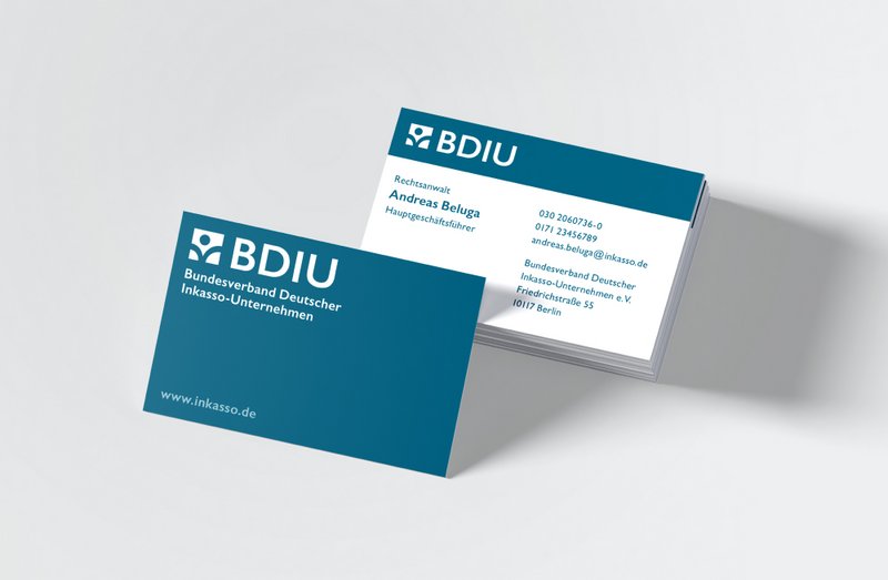 BDIU Inkasso Visitenkarte im Corporate Design