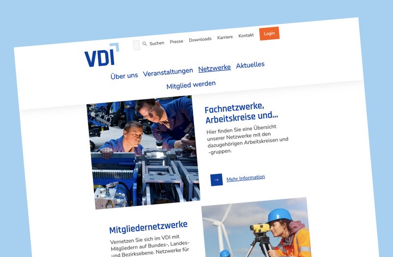 VDI Südwest Website Netzwerke Seite