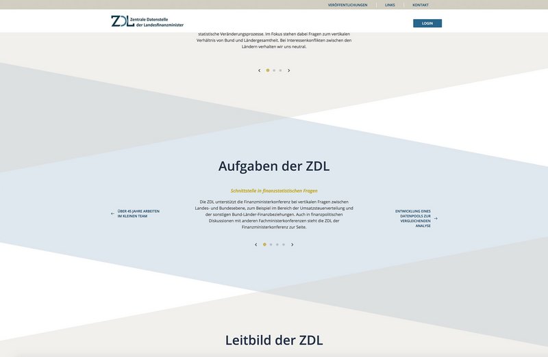ZDL Website Aufgaben Seite