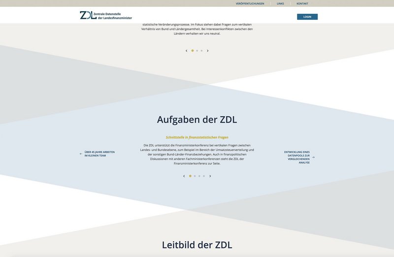 ZDL Website Aufgaben Seite