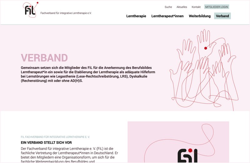 FIL Lerntherapie Website Verband Seite